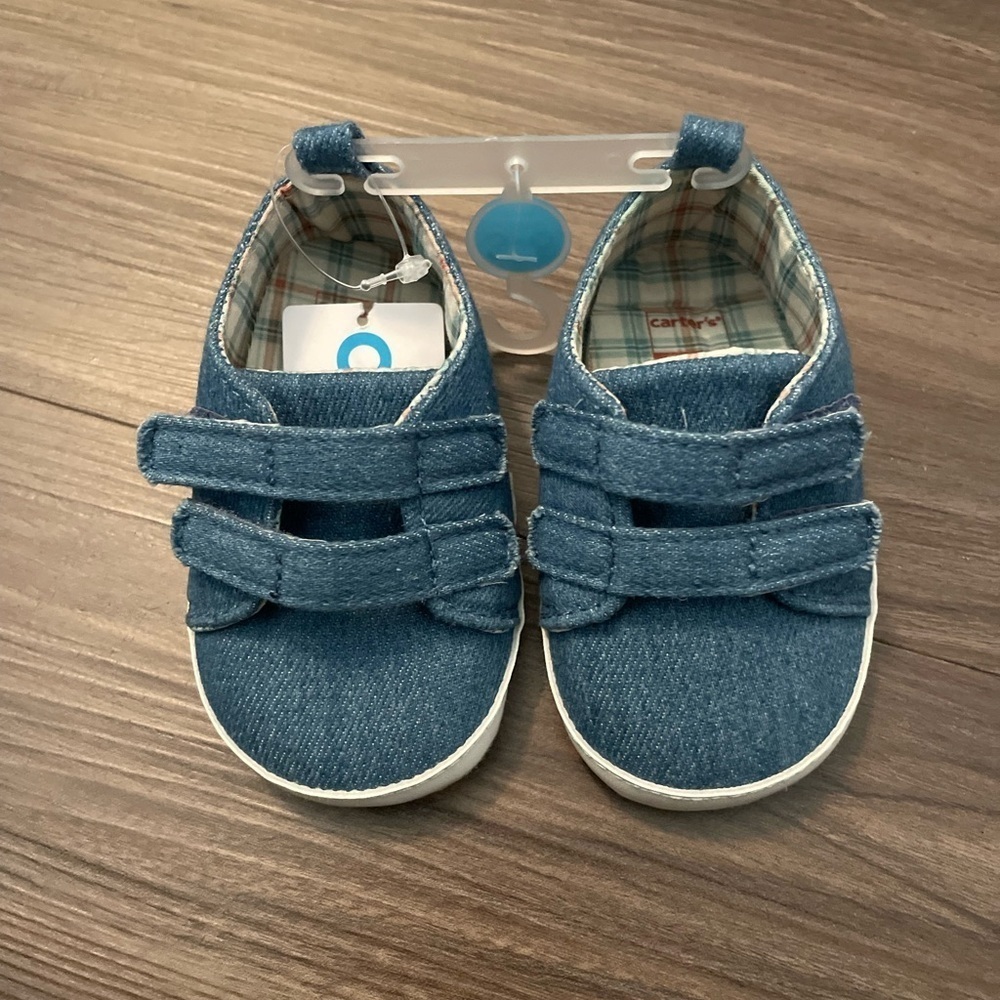Carter's Denim Blue Kids Sneakers size 3-6M-NWT